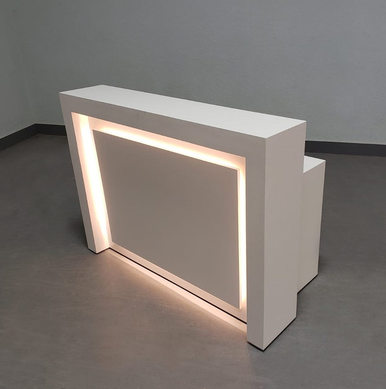 New York Modern Reception Desk In White Gloss