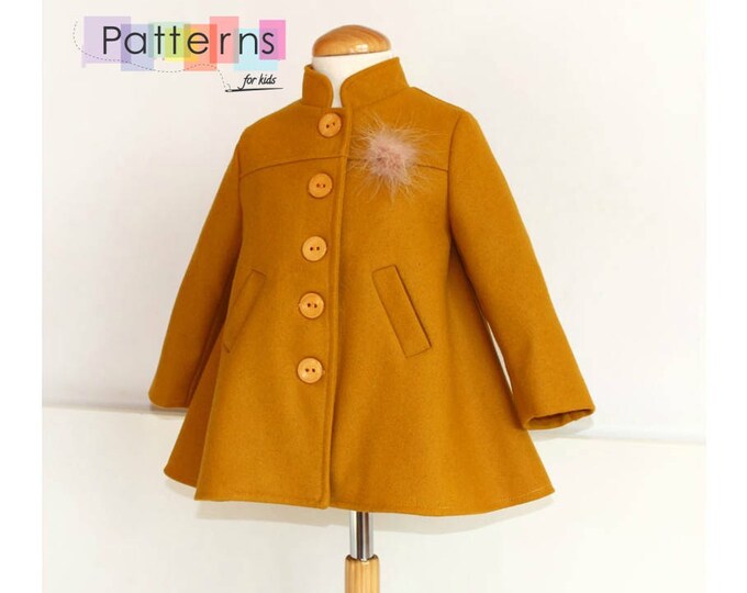 MUSTARD COAT PDF Sewing Pattern for Baby Babies Toddler Girls size 110