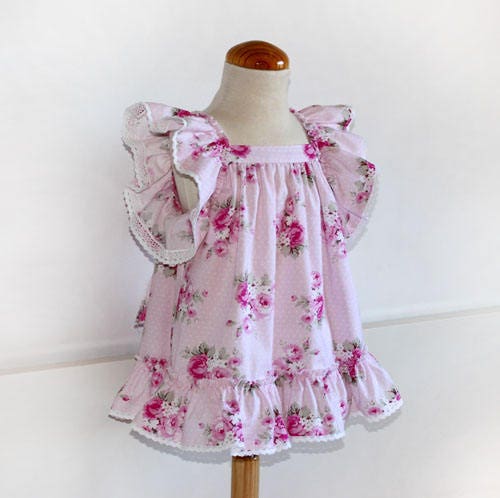 Floral Dress With Ruffles in Sleeves Sun DRESS for Baby Babies | Etsy