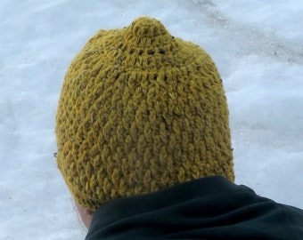 PDF Crochet Pattern -- "Alpine Hat" For DK-weight yarn.   Crochet Hat Digital Pattern