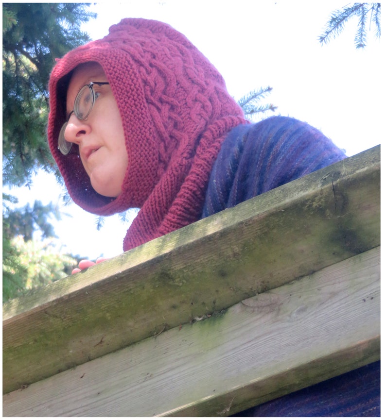 Knitting Pattern: Worsted/Aran Weight Cabled Hood Celtic Hood Knitting Pattern Instant PDF Download image 3