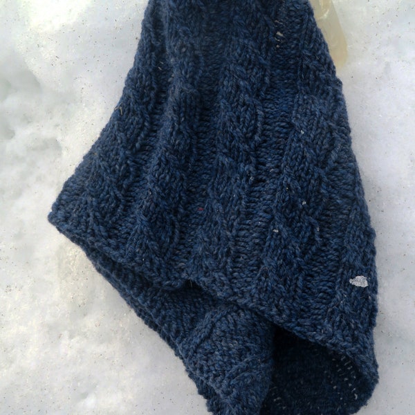 PDF Knitting Pattern -- "Crisial Cowl" -- Cabled Cowl pattern for Worsted/Aran-weight yarn