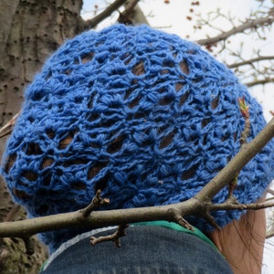 Patrón de crochet: Gorro de crochet de encaje con hilo de calcetín/peso para dedos. Descarga instantánea de PDF. &quot;Sombrero de flor de cerezo&quot;