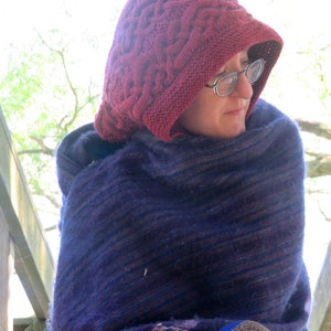 Knitting Pattern: Worsted/Aran Weight Cabled Hood Celtic Hood Knitting Pattern Instant PDF Download image 5