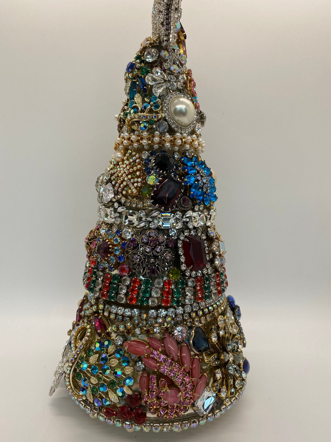 2piece Vintage Jeweled Christmas Tree With Scented Candle Etsy