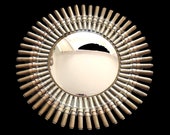 Brass Mirror Art Unique Cartridge Bullet Panoramic Gold Convex Mirror Large Handmade Ammunition mirror - One Of A Kind - Fine Arts