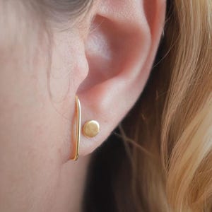 Minimalist Unique Earrings for a Fresh & Distinctive Look: 14k Gold Filled Modern Handmade Jewelry, Aesthetic Everyday Earrings Gift for Her