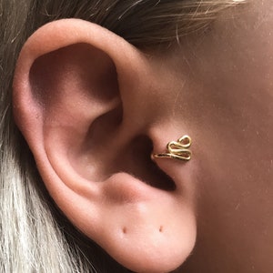 Elegant Handcrafted Tragus Jewelry: 14k Gold Filled Wrap over 925k Silver - Unique Piercing, Minimalist Gift for Her, Gifts for Sister