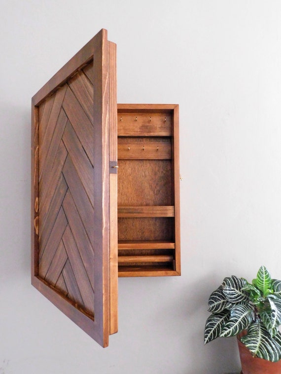 Rustic Wooden Jewelry Armoire Case Cabinet Rustic Wooden Jewelry Armoire