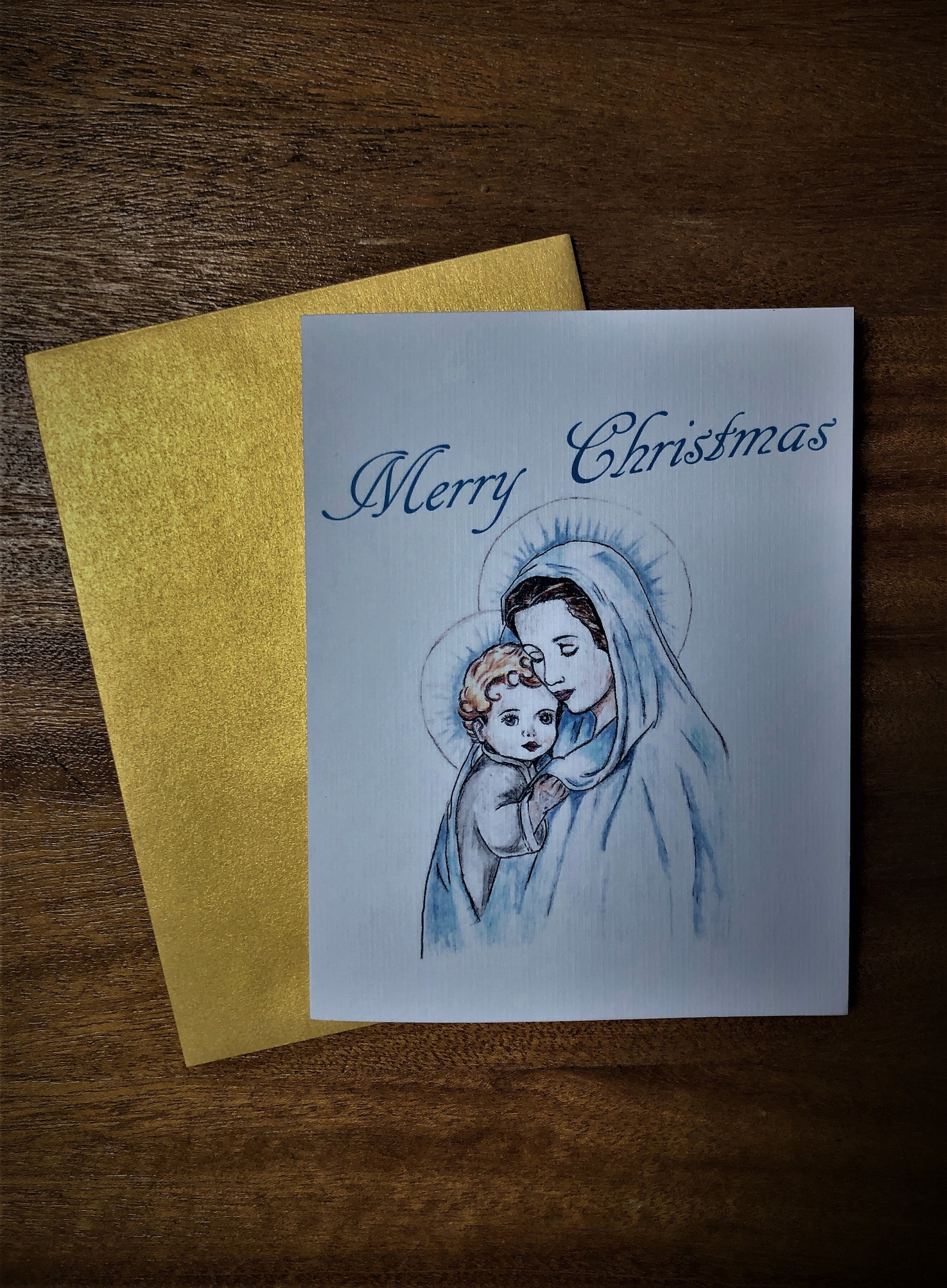 Carte de Noel religieuse carte de Madonna et de bébé Jésus | Etsy