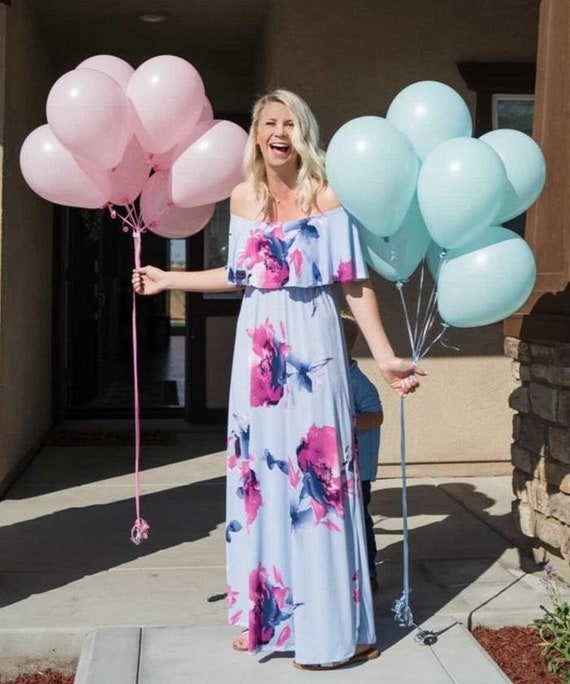 Gender Reveal Dress / Boho Maxi / Pink ...