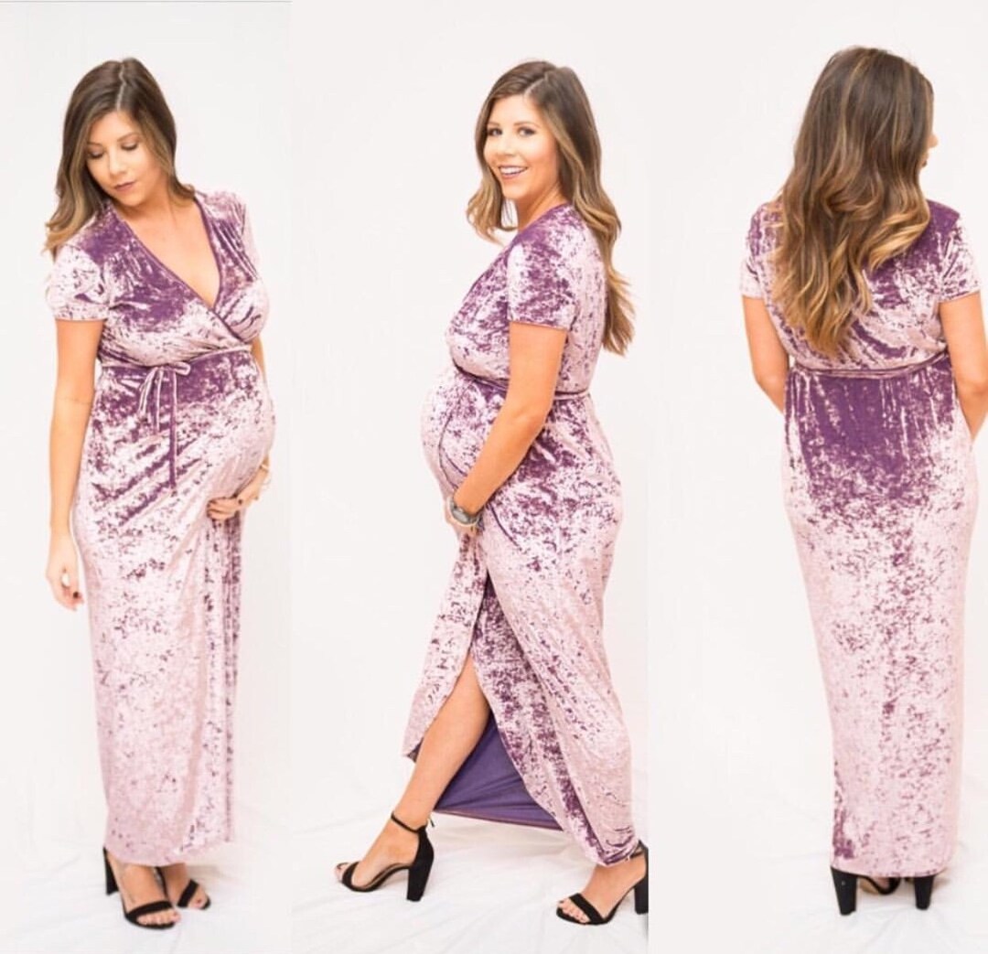 Winter Baby Shower Dress / Designer Velvet Maternity Dress / Etsy