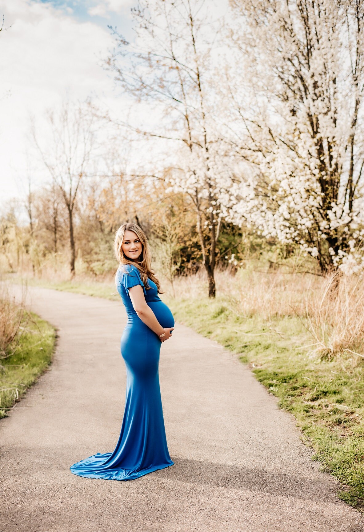 Blue Maternity Gown Blue Baby Shower Dress Gown for Etsy Canada