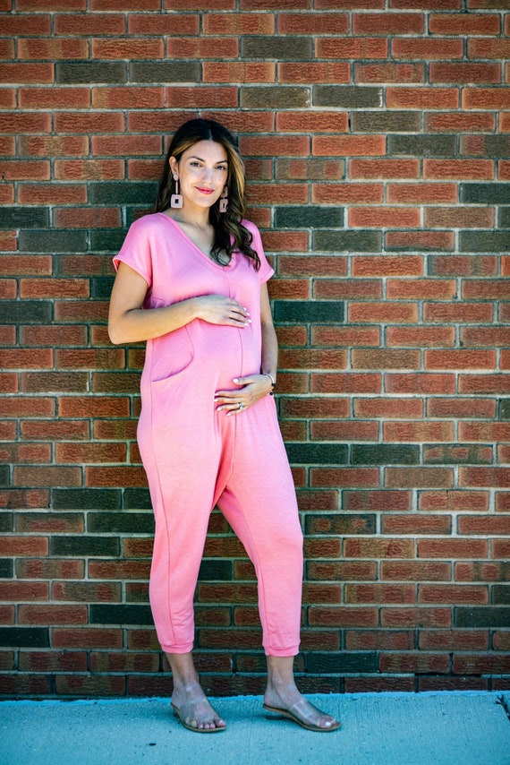 long sleeve maternity jumpsuit