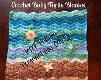 Crochet Baby Turtle Blanket PDF Pattern