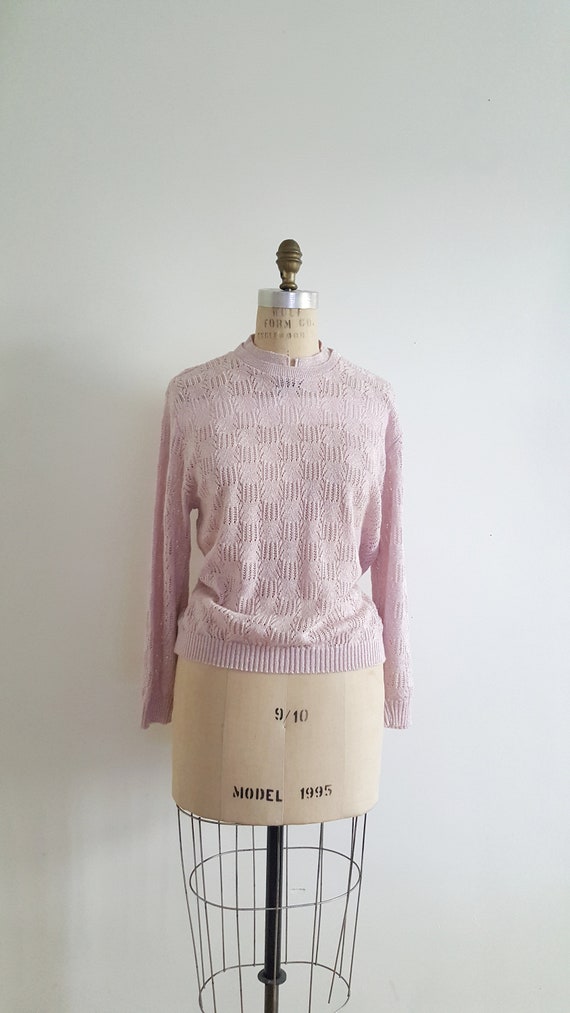 Vintage 80s, 1980s baby pink D'Allairds loose kni… - image 2