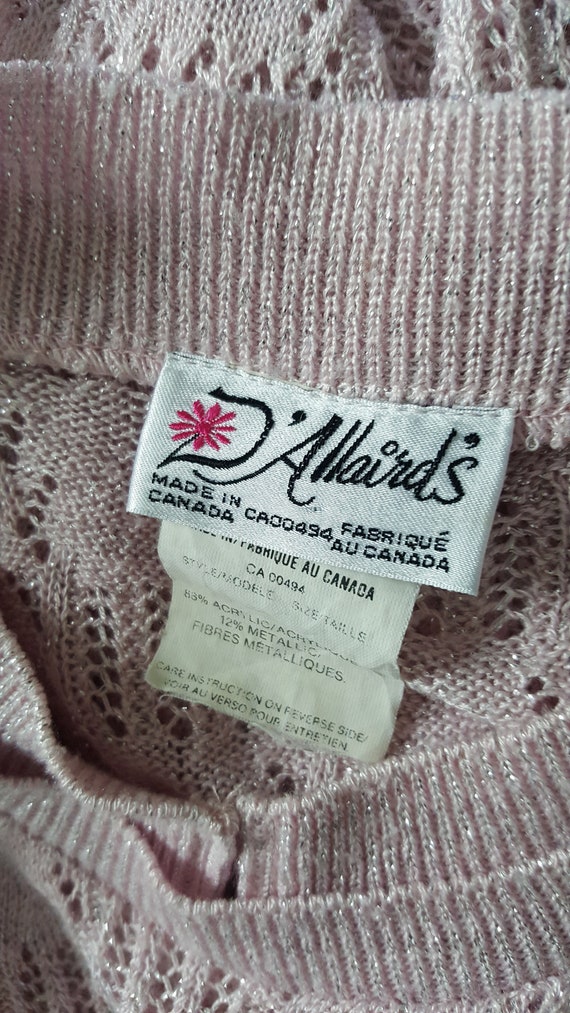 Vintage 80s, 1980s baby pink D'Allairds loose kni… - image 7
