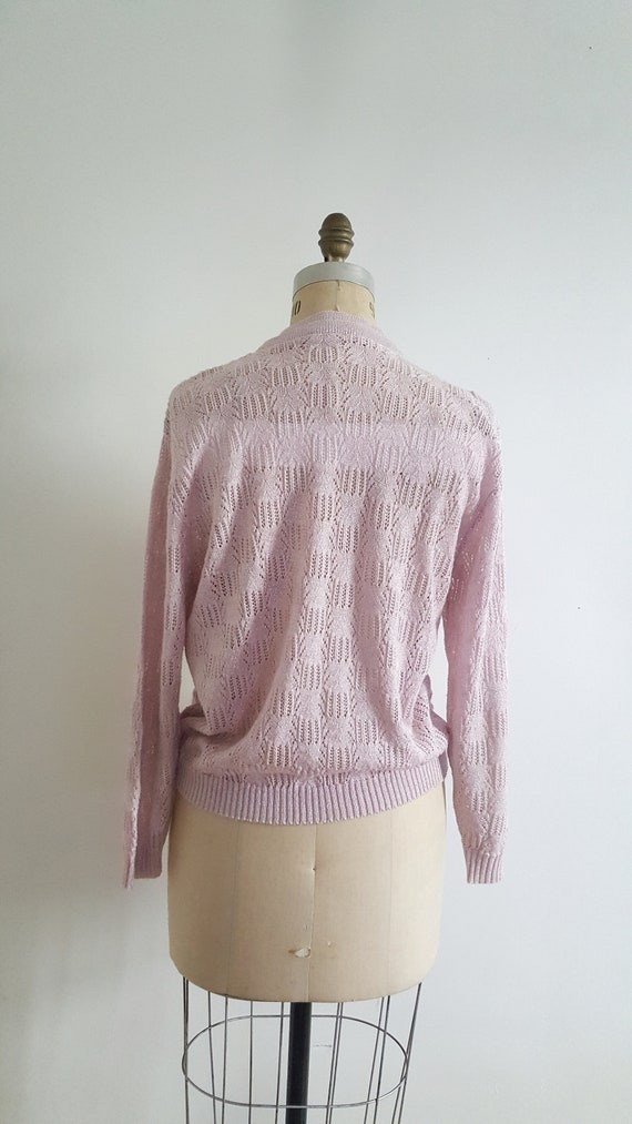 Vintage 80s, 1980s baby pink D'Allairds loose kni… - image 6