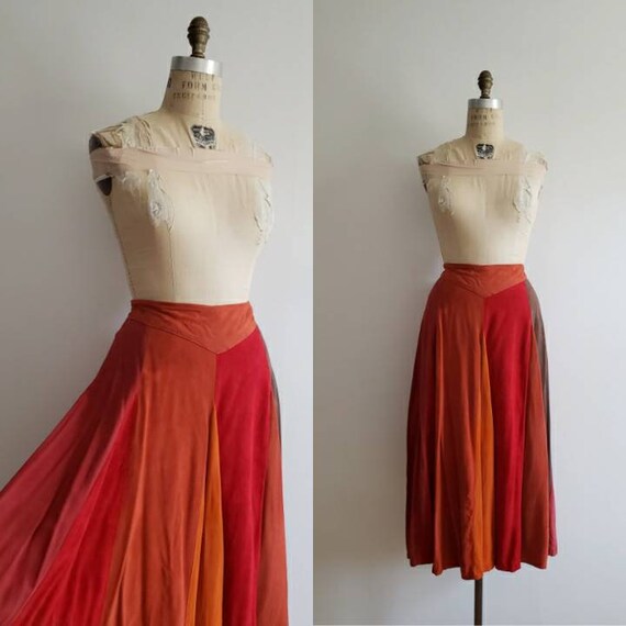 Vintage 90s, 1990s red, orange and brown colorbloc