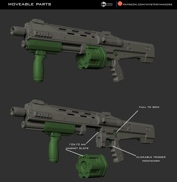 Some Nerf Halo Infinite blaster concept designs I made of the