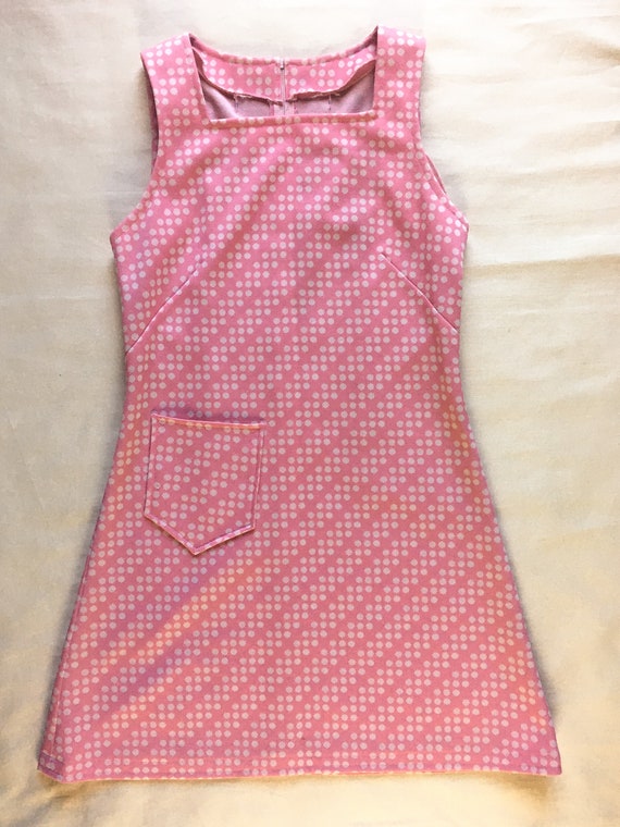Soft sweet vintage girls Handmade with Knotted pink polka dot accents Very good Vintage Pink Polka Dot Girls Top Very good China Galore.