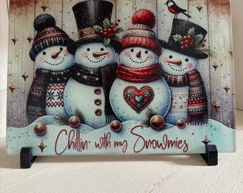 Let it Snow Schneidebrett. Schneemann Dekor, Küche Dekor, Winter Dekor, Schneemann Küche Schneidebrett, Weihnachtsgeschenk