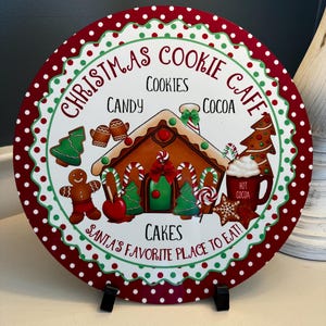 Gingerbread House Sign, Gingerbread Wreath attachment, Merry Christmas Sign, Polka Dot Christmas Sign, Holiday door decor, Kitchen Decor