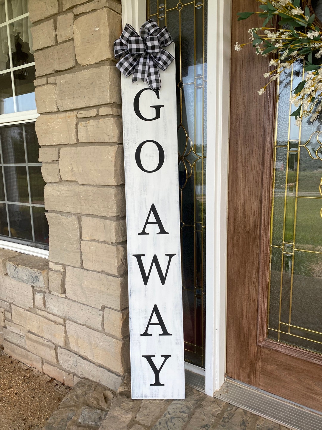 Go Away Door Hanger Porch Leaner Door Leaner Country Door Decor