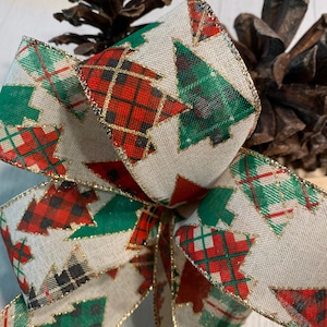 Christmas Ribbon-Plaid Ribbon-Christmas Tree Ribbon-Wreath Ribbon -Craft Supplies-Bow Makers Ribbon - Gifting Ribbon-