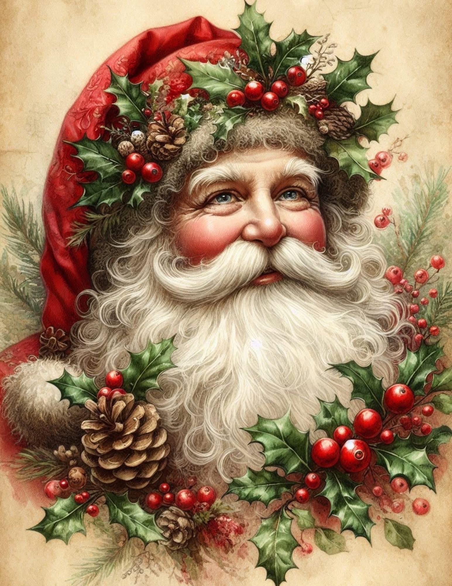 Vintage Metal Santa Face - Etsy