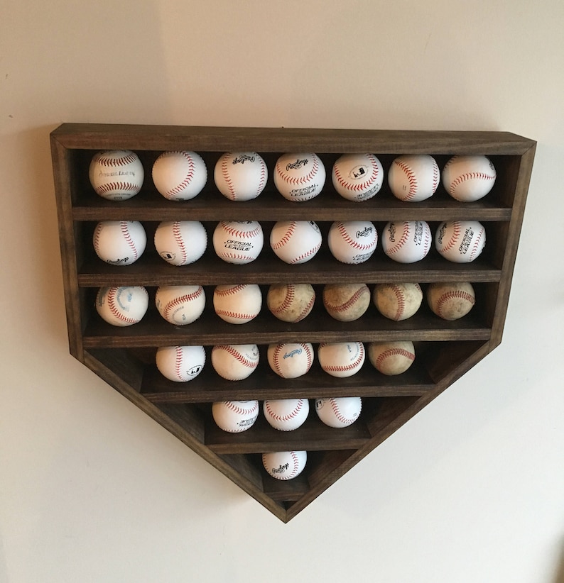 Large Baseball Display Shelf Holds 30 Baseballs Baseball | Etsy