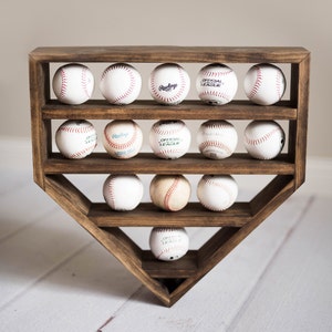 Christmas Gift! Baseball Display Shelf, Baseball Shelf, Home Plate Baseball Shelf, Home Plate Shadow Box, Gift for Dad
