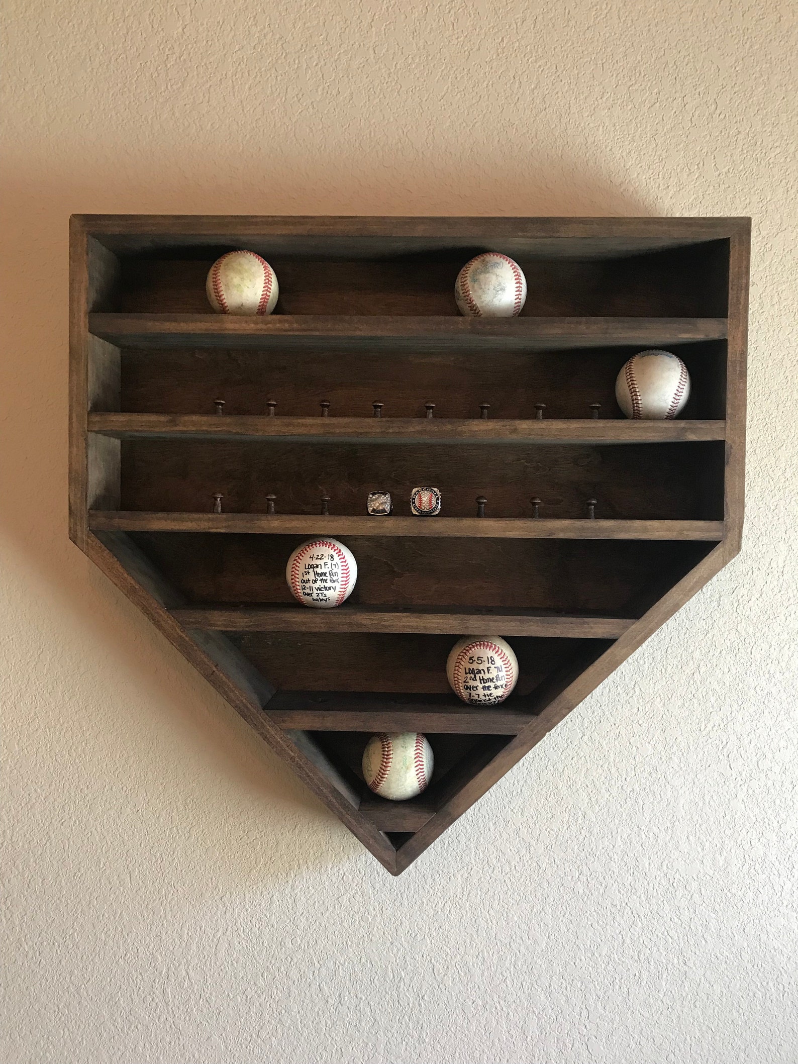 Large Baseball Display Shelf Holds 20 Baseballs and 16 Etsy