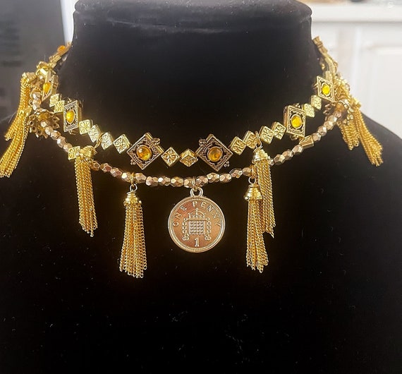 Double Strand Choker Necklace - Etsy 