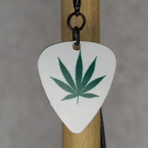 Pot Leaf Aluminum Guitar Pick Pendant Necklace