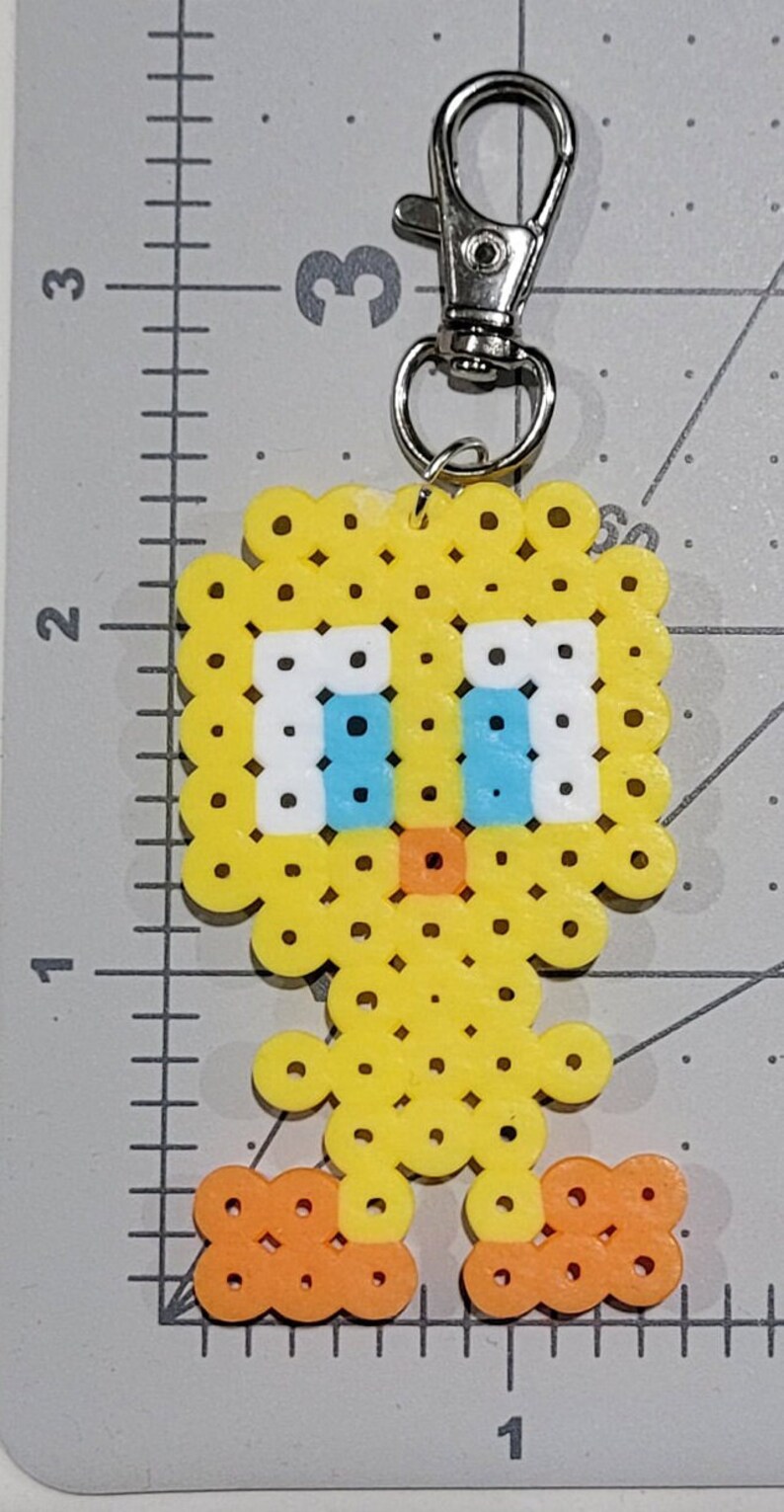 Tweety Bird Keychain Perler Beads Etsy