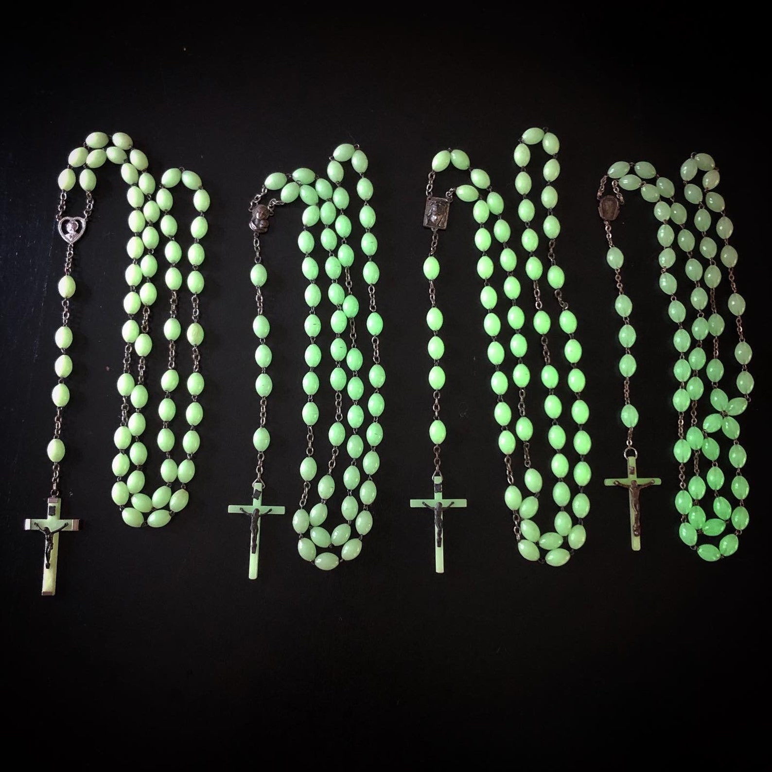 Large Vintage Glow in the Dark Rosary Etsy