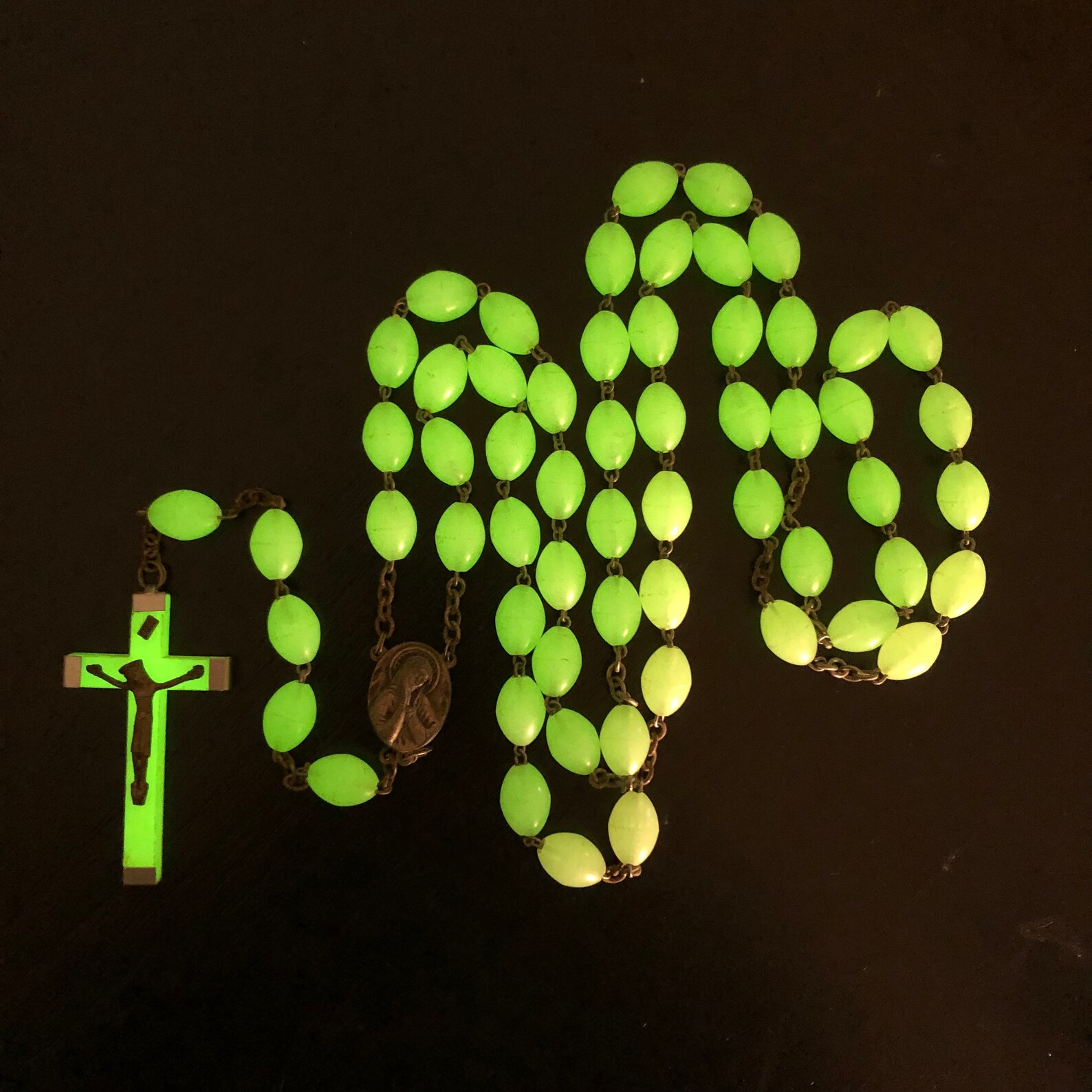 Large Vintage Glow in the Dark Rosary Etsy