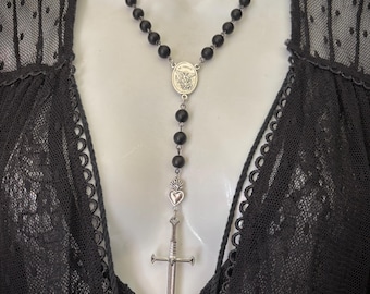 Collana di onice con spada di San Michele