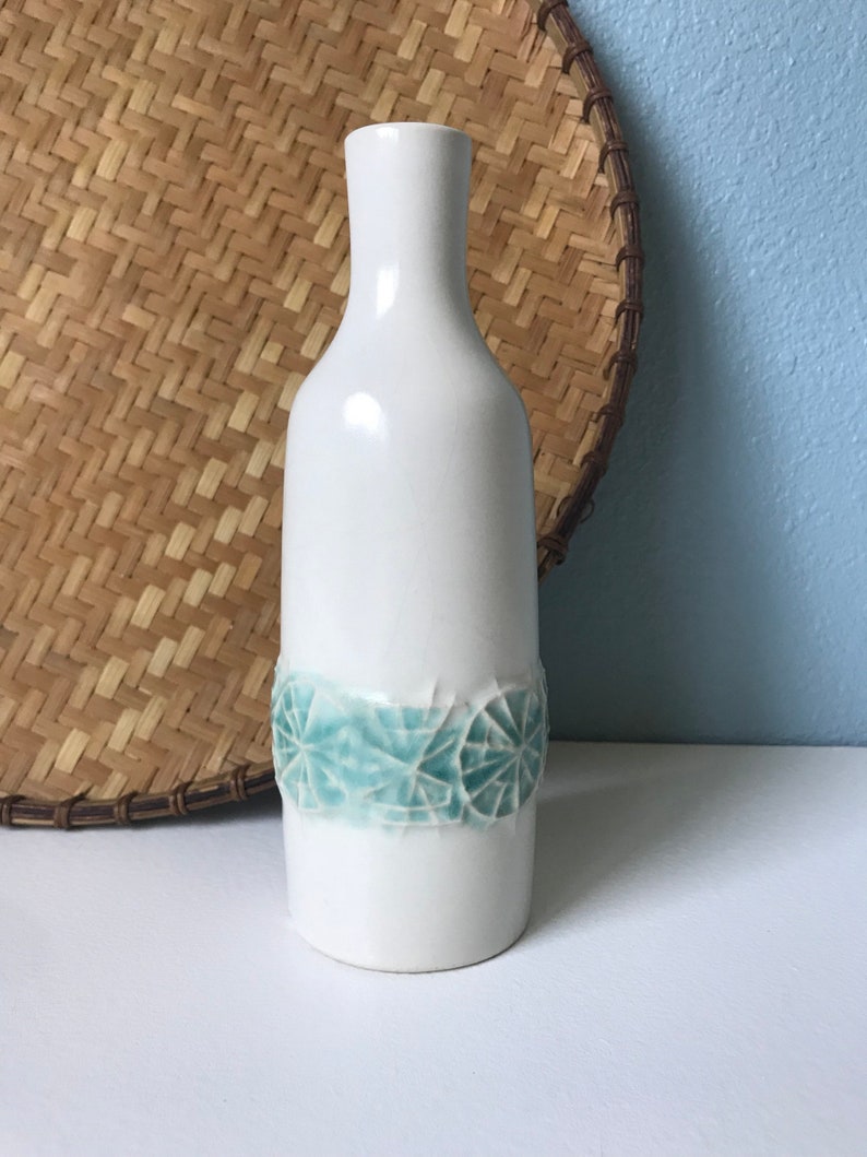 Mid Century Atomic Vase Mid Century Modern Vase White Etsy