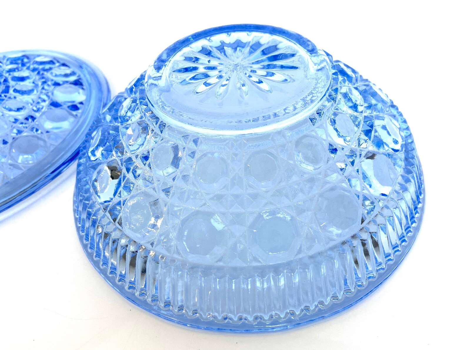 Windsor Blue Glass Candy Dish with Lid Lidded Candy Dish Etsy