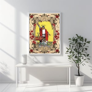 Printed Customized Tarot Design Art Print  5– Mystical Wall Art, Museum Quality Giclee Art Print Reproduction, Celestial Metaphysical Decor
