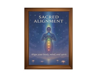 Printed Metaphysical Motivational Poster "Sacred Alignment" Spiritual Wall Art  for Manifestation, Chakras, Energy Healing | Unframed