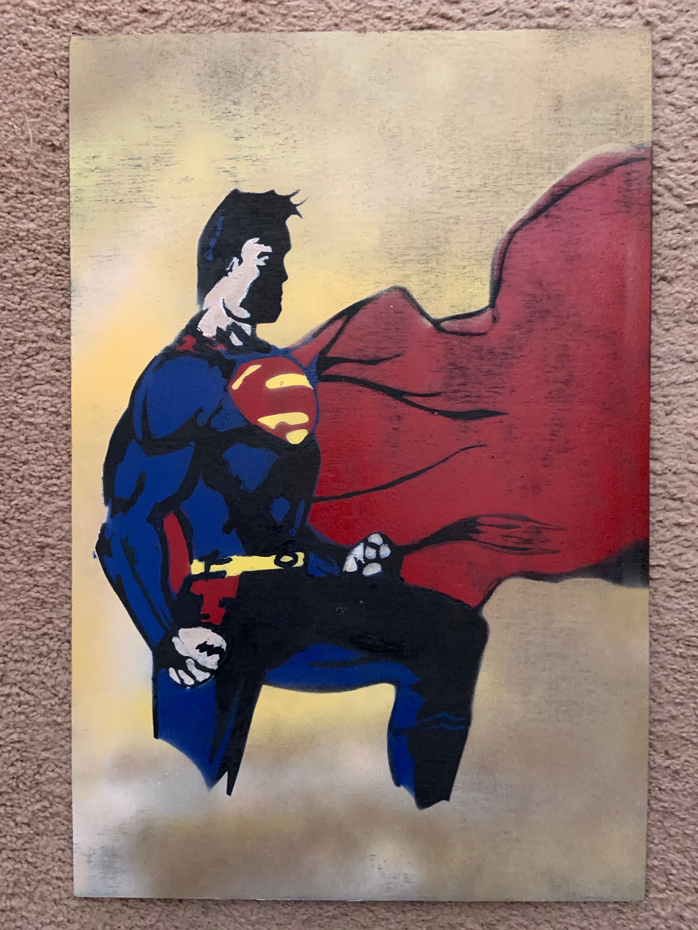 Superman Guardian of Metropolis. Wood Poster. Spray Paint | Etsy