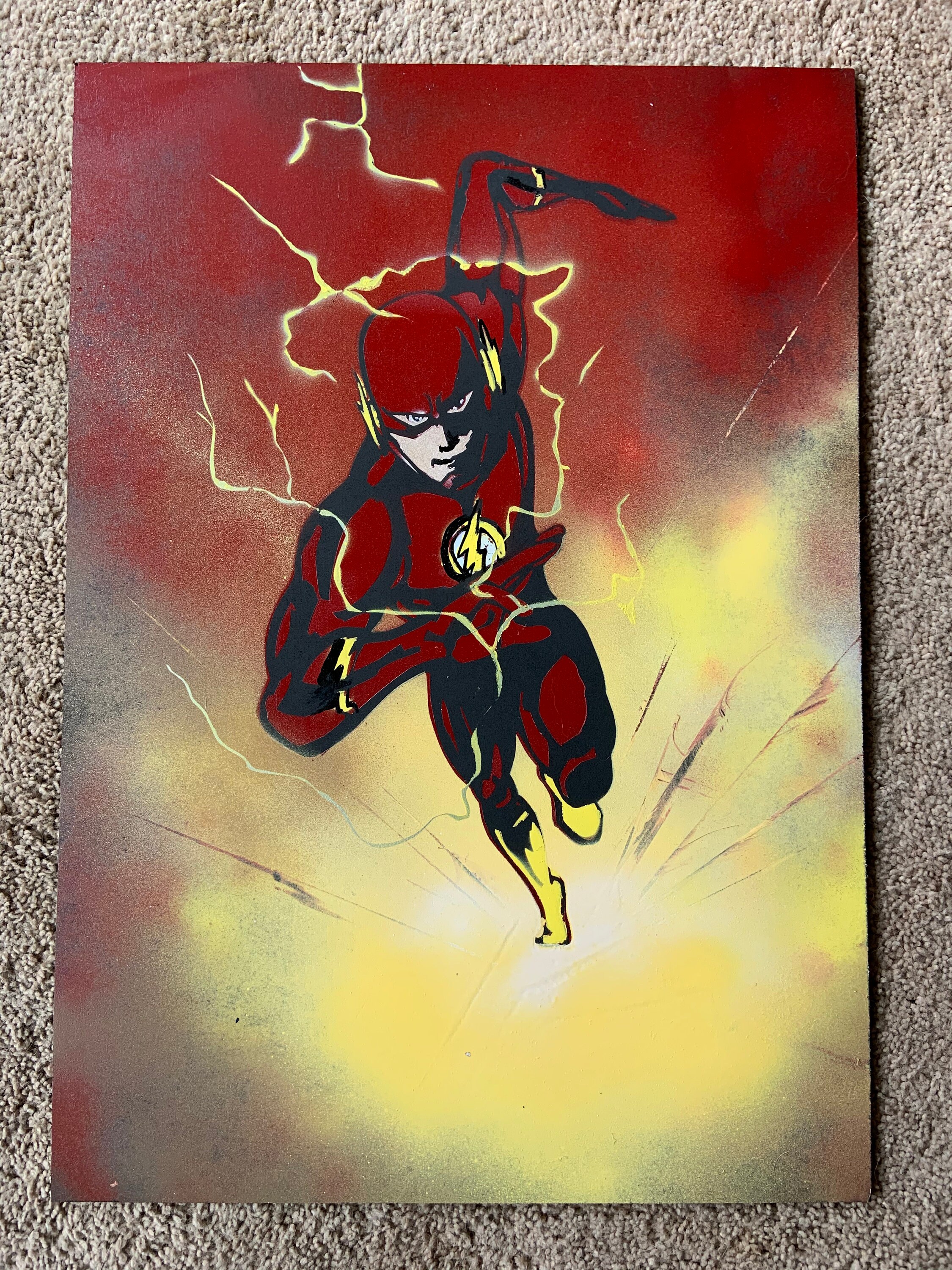Flash Superhero Stencil