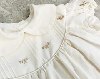 Vintage Cotton Christening Dress, 6-9 Months Babies Cotton Dress, Celebration Dress, Baby Cotton Dress, Summer Baby, Made in New Zealand, x