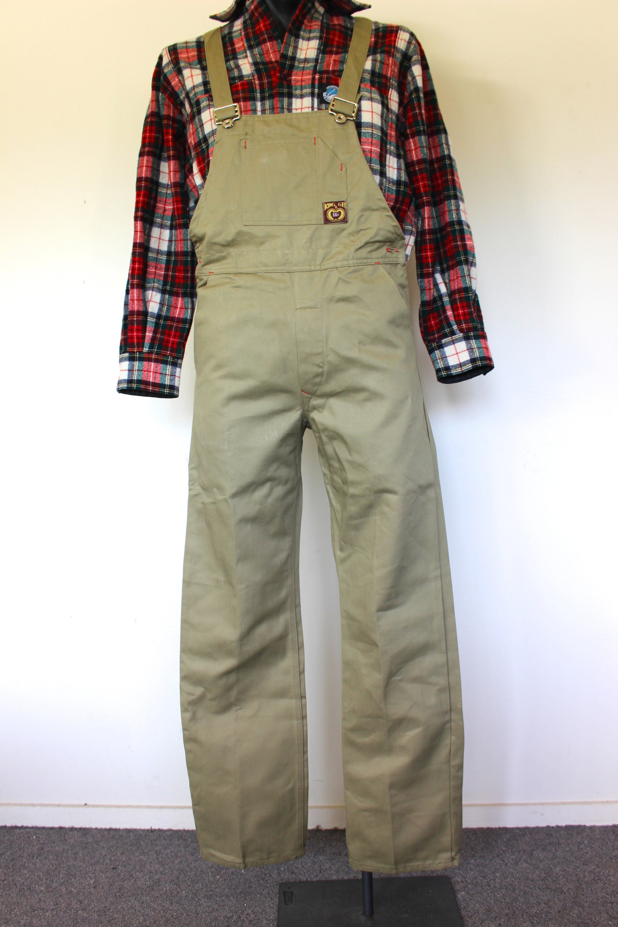 Small 90s Kinggee Overalls 1990s Khaki Bib Overalls Bib & Etsy