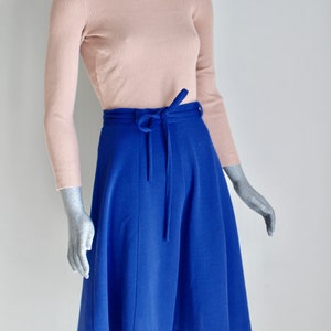 Cobalt Vintage Knit Skirt, A Line Skirt, Winter, 66cm Waist, Small, Women&#39;s Vintage, Vintage Clothing, 1980s, d
