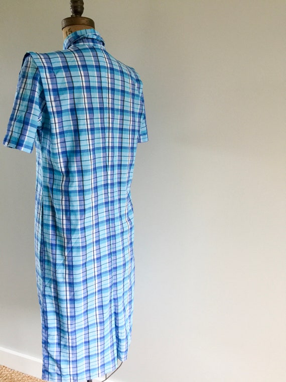 Blue Check Vintage Dress 1980s, True Vintage, Aus… - image 6