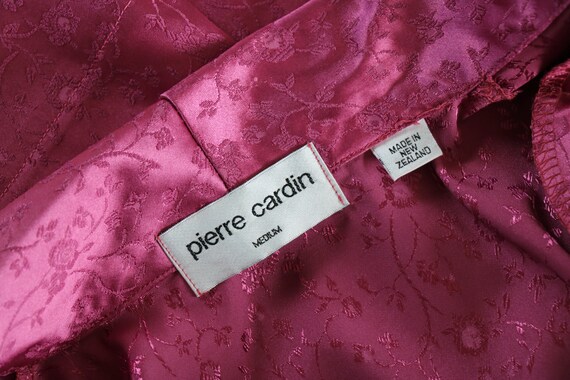 Plum Pierre Cardin Floral Dressing Gown, Silky Pl… - image 6